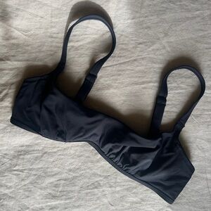 SKIMS Signature Sculpting Swim Ruched Lined Bikini Top - Black Onyx NWOT